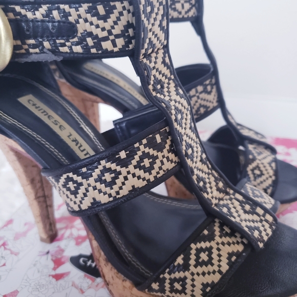 Chinese Laundry Black Bobbi Gladiator Heels Sz 7 - Picture 4 of 6